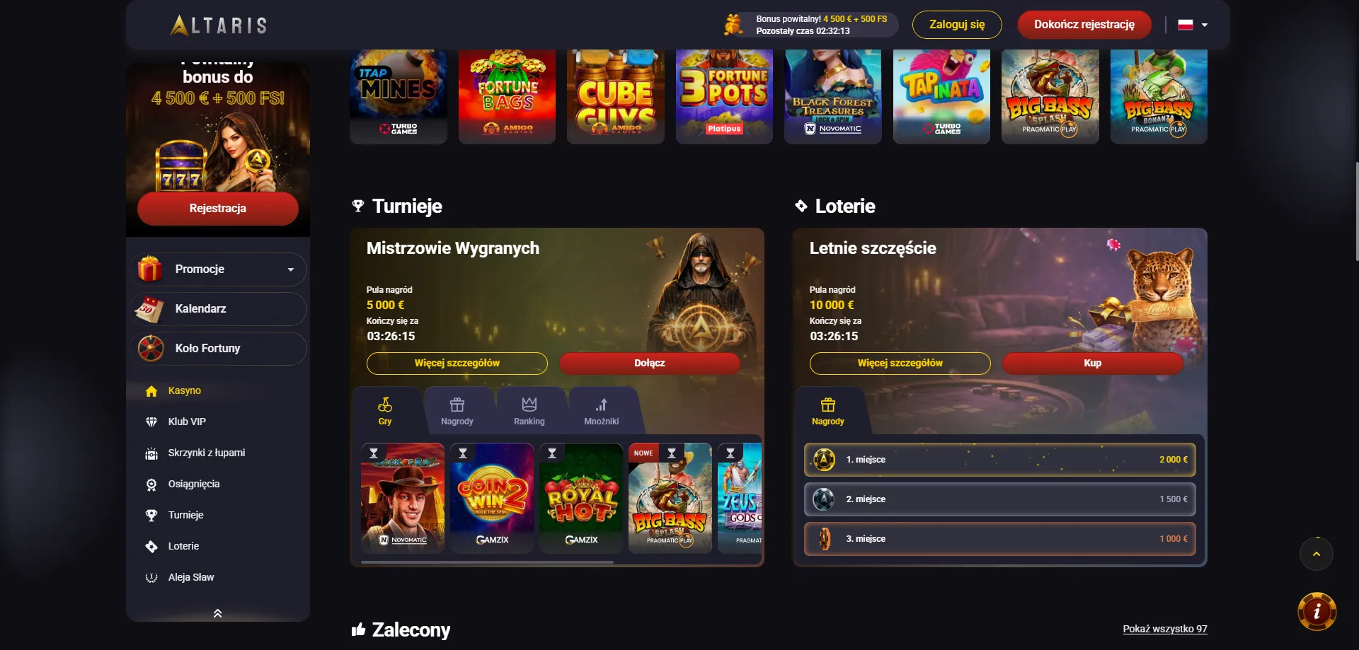 Altaris Casino kasyno na żywo – blackjack ruletka i game shows