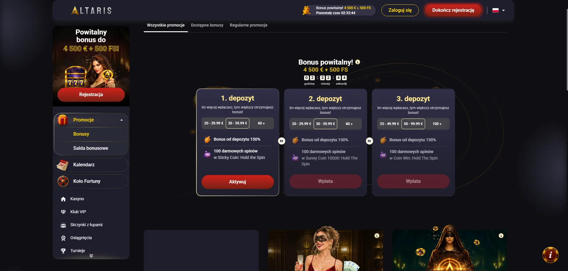 Altaris Casino powody dla których warto grać – bonusy i turnieje