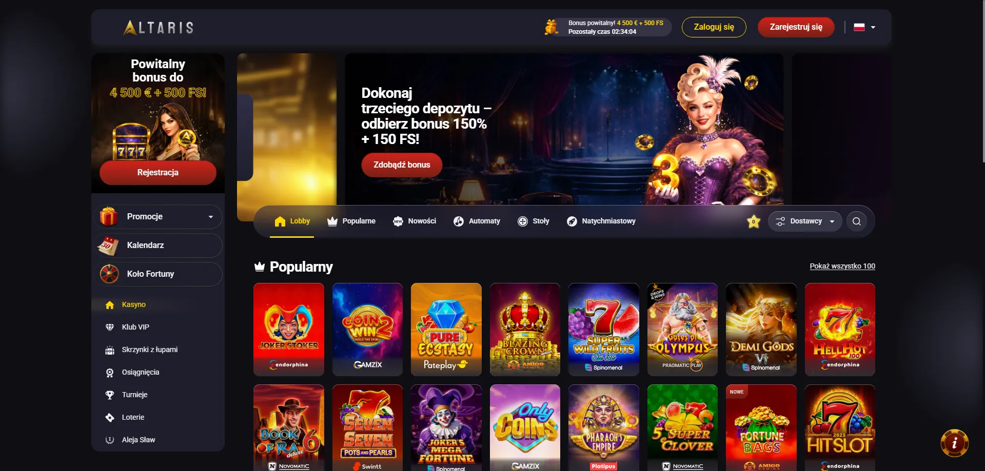 Altaris Casino oficjalne kasyno online – przegląd platformy 2026